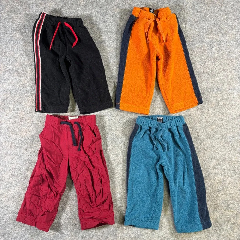 VTG Old Navy Kids Bundle 4 Pairs Pants Fleece Athletic Size‎ 18-24M Boys Y2K Lot